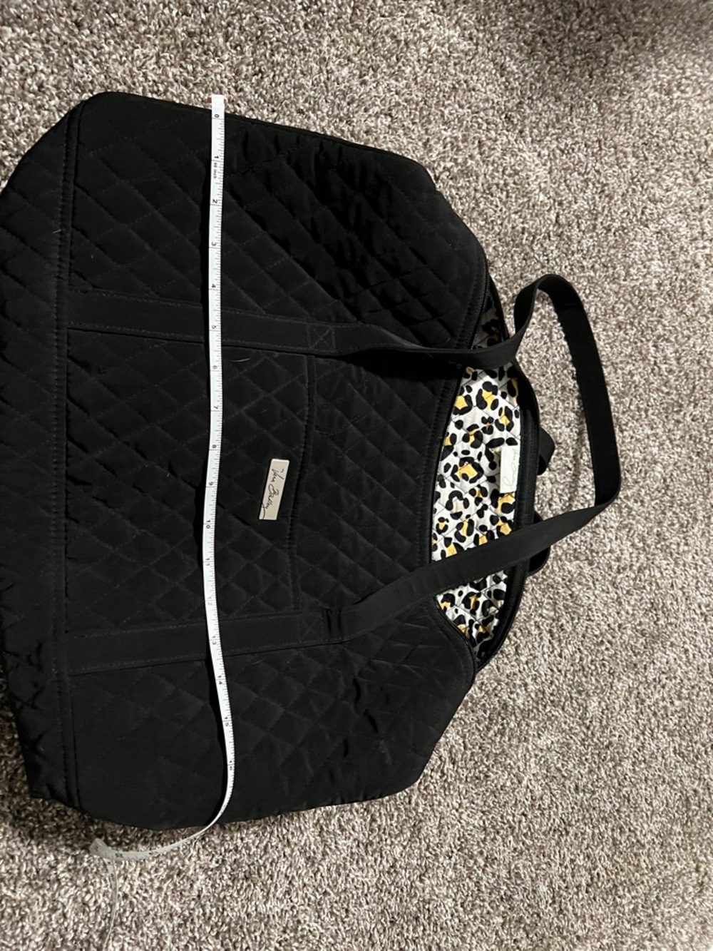 Vera Bradley Black Quilted Duffel Travel Bag - Picture 4 of 4